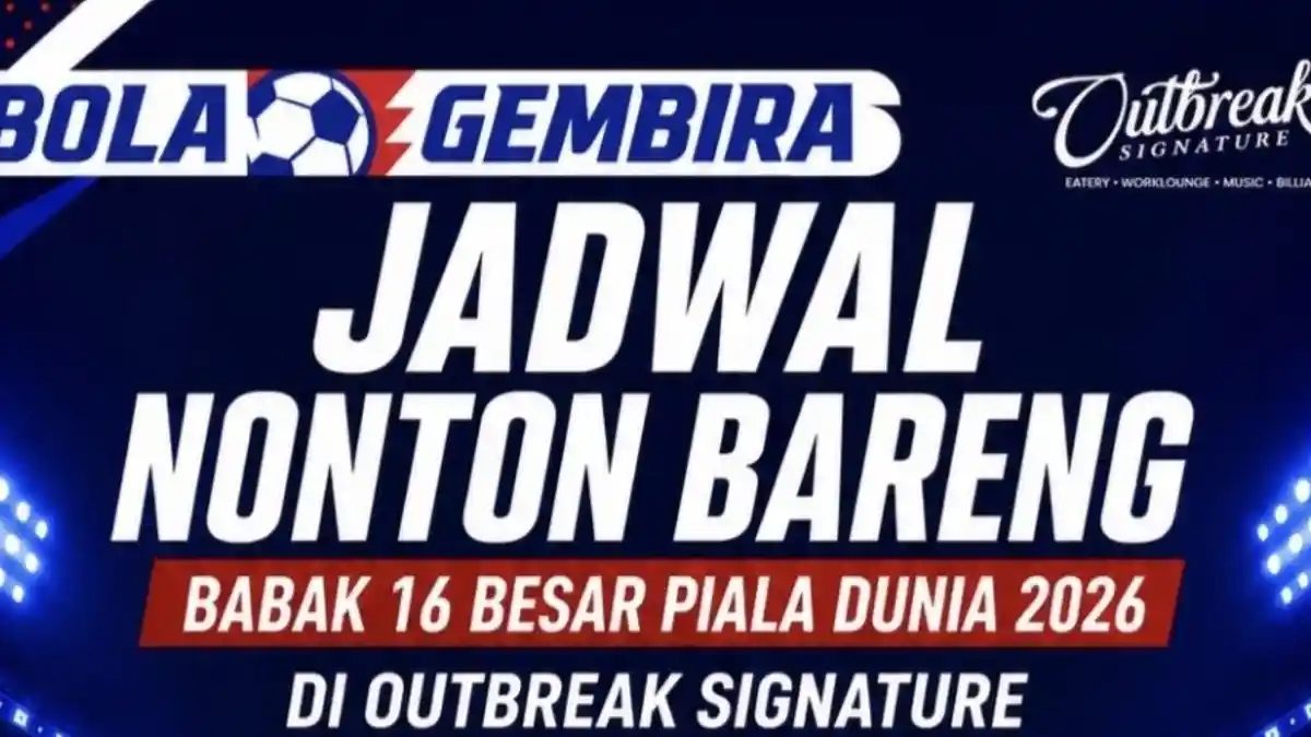 A giant screening venue prepared for football fans in Bekasi.