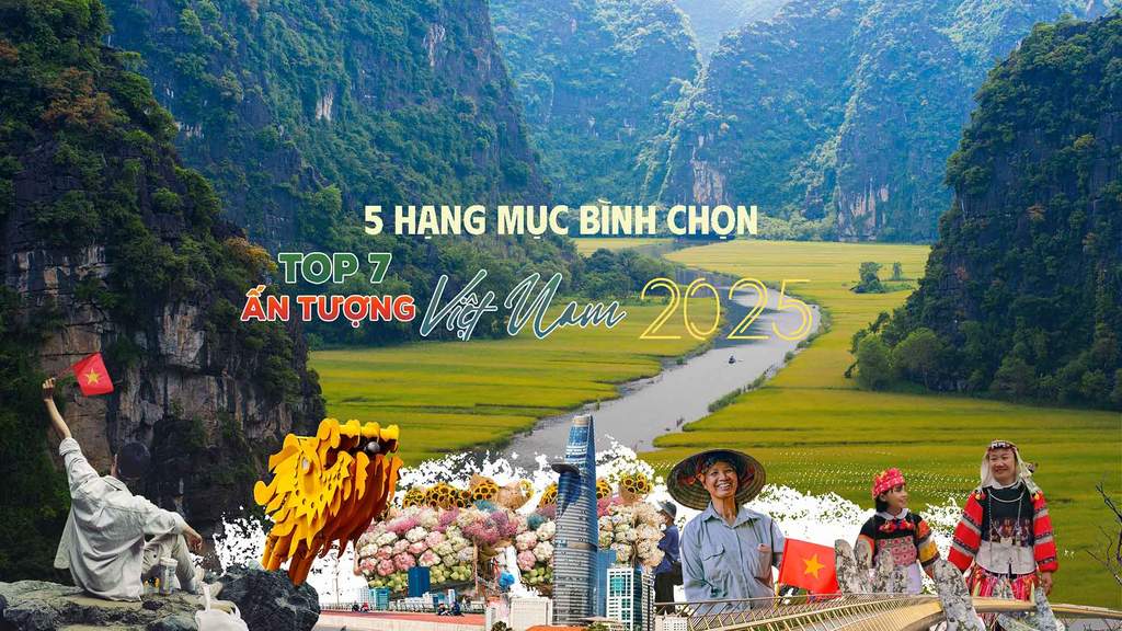 Scenic landscapes and cultural landmarks across Vietnam for tourism promotion.