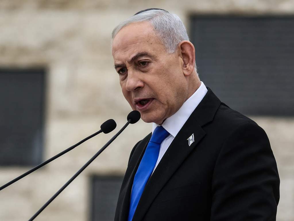 Israeli Prime Minister Benjamin Netanyahu during a recent media broadcast interview
