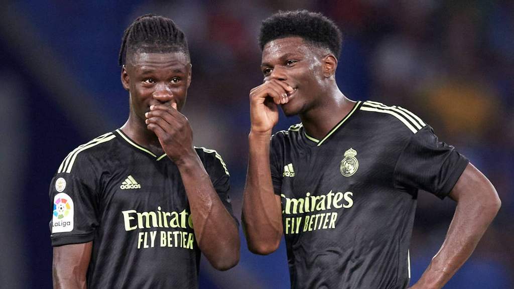 Eduardo Camavinga in action for Real Madrid amidst Premier League transfer rumors