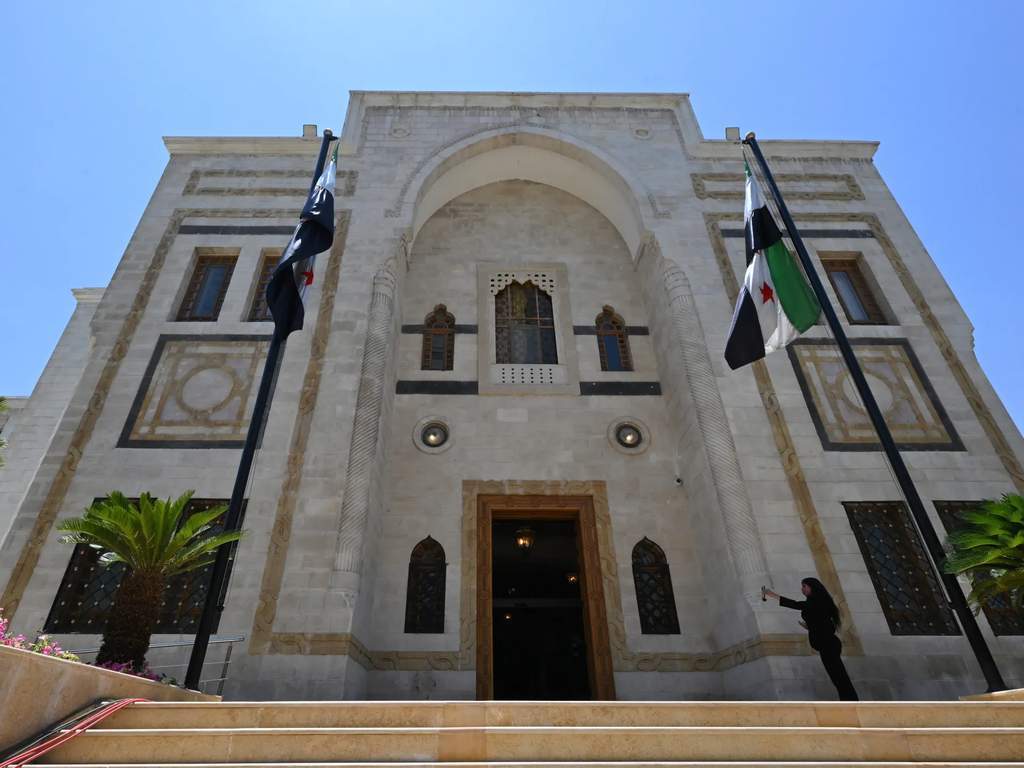 The parliament building in Damascus during the political transition