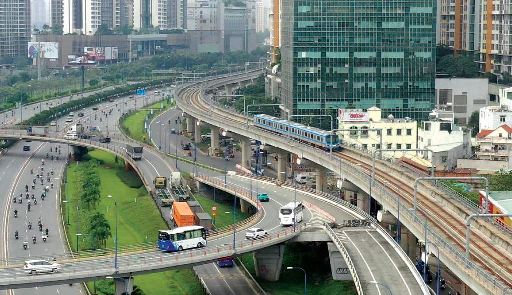 Skyline view of infrastructure development in Ho Chi Minh City.