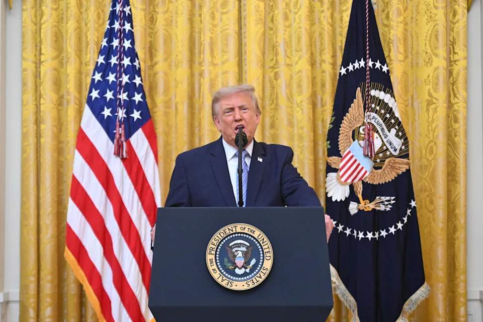 President Donald Trump delivers a primetime address on election security from the White House